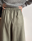 17q24 Basic wool-blend khaki shorts with elastic waist