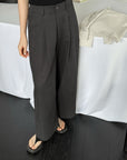 17q24 Basic wool-blend khaki shorts with elastic waist