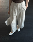 17q24 Basic wool-blend khaki shorts with elastic waist