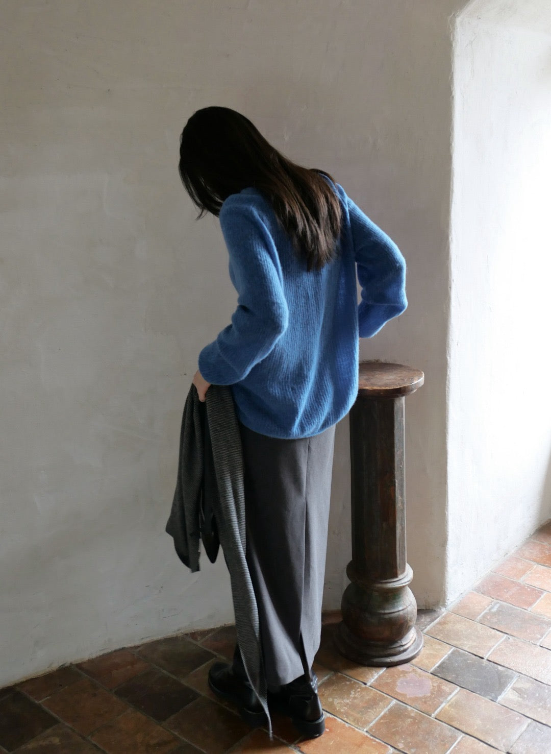 17a21 Basic long-sleeve Mongtoghi &amp; cashmere top