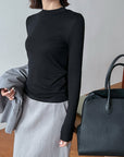 17a37 Basic fitted long-sleeve top in cashmere-cotton