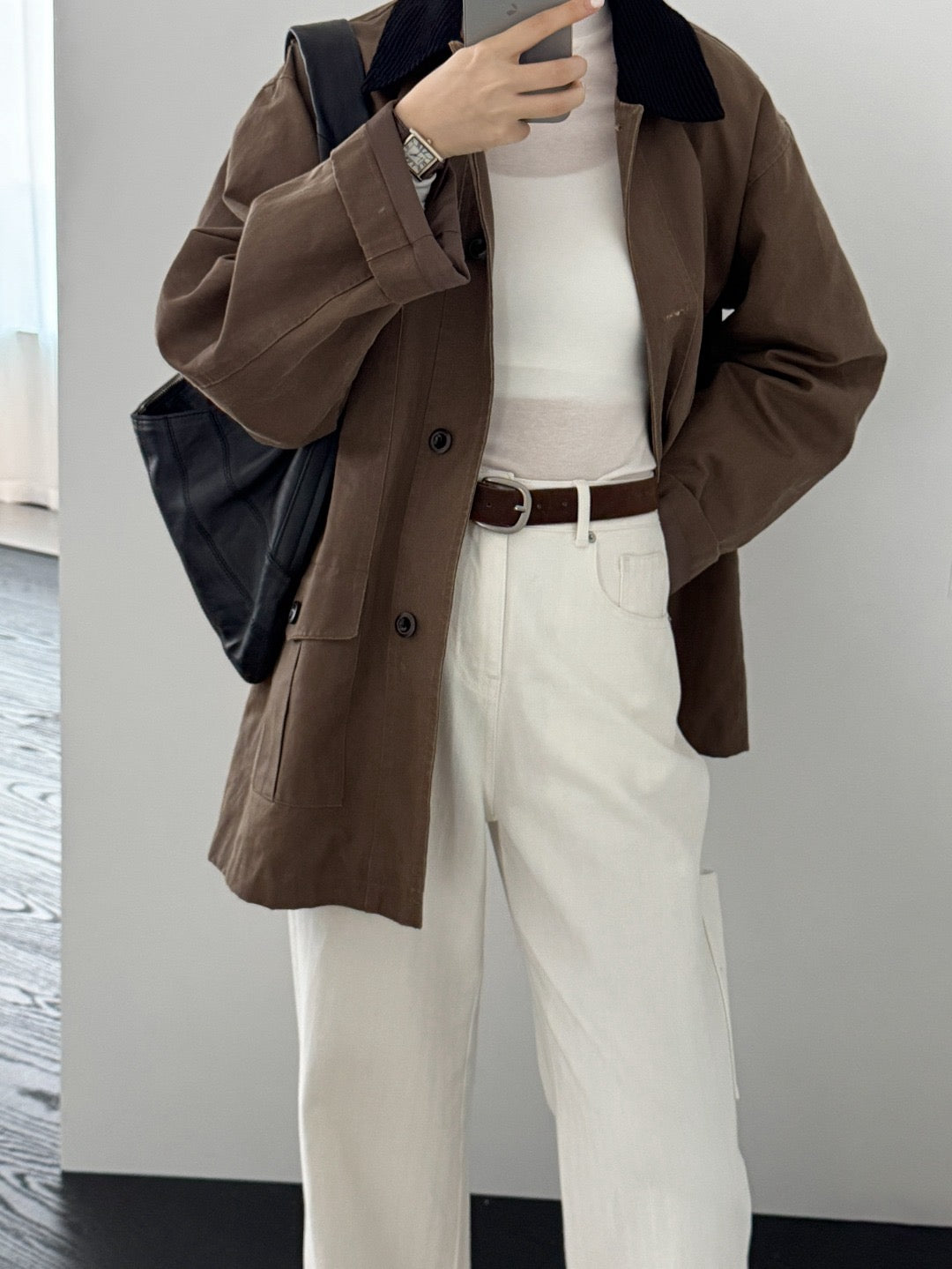 17a37 Basic fitted long-sleeve top in cashmere-cotton