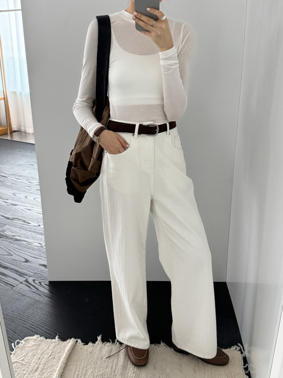 17a37 Basic fitted long-sleeve top in cashmere-cotton