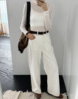 17a37 Basic fitted long-sleeve top in cashmere-cotton