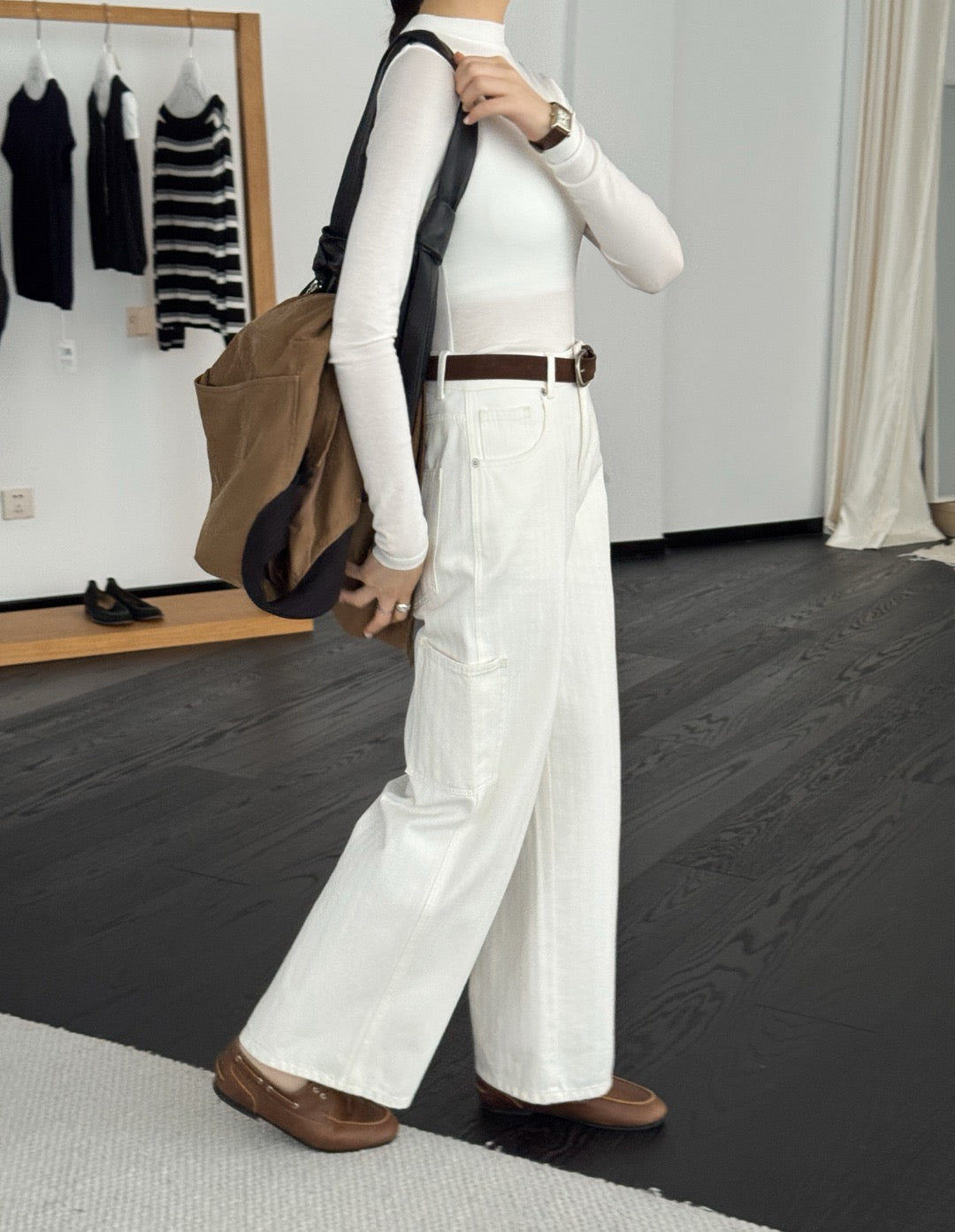 17a37 Basic fitted long-sleeve top in cashmere-cotton