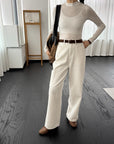 17a37 Basic fitted long-sleeve top in cashmere-cotton