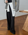 17q26 Basic straight-leg cotton-poly trousers