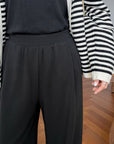 17q26 Basic straight-leg cotton-poly trousers