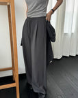 17q26 Basic straight-leg cotton-poly trousers