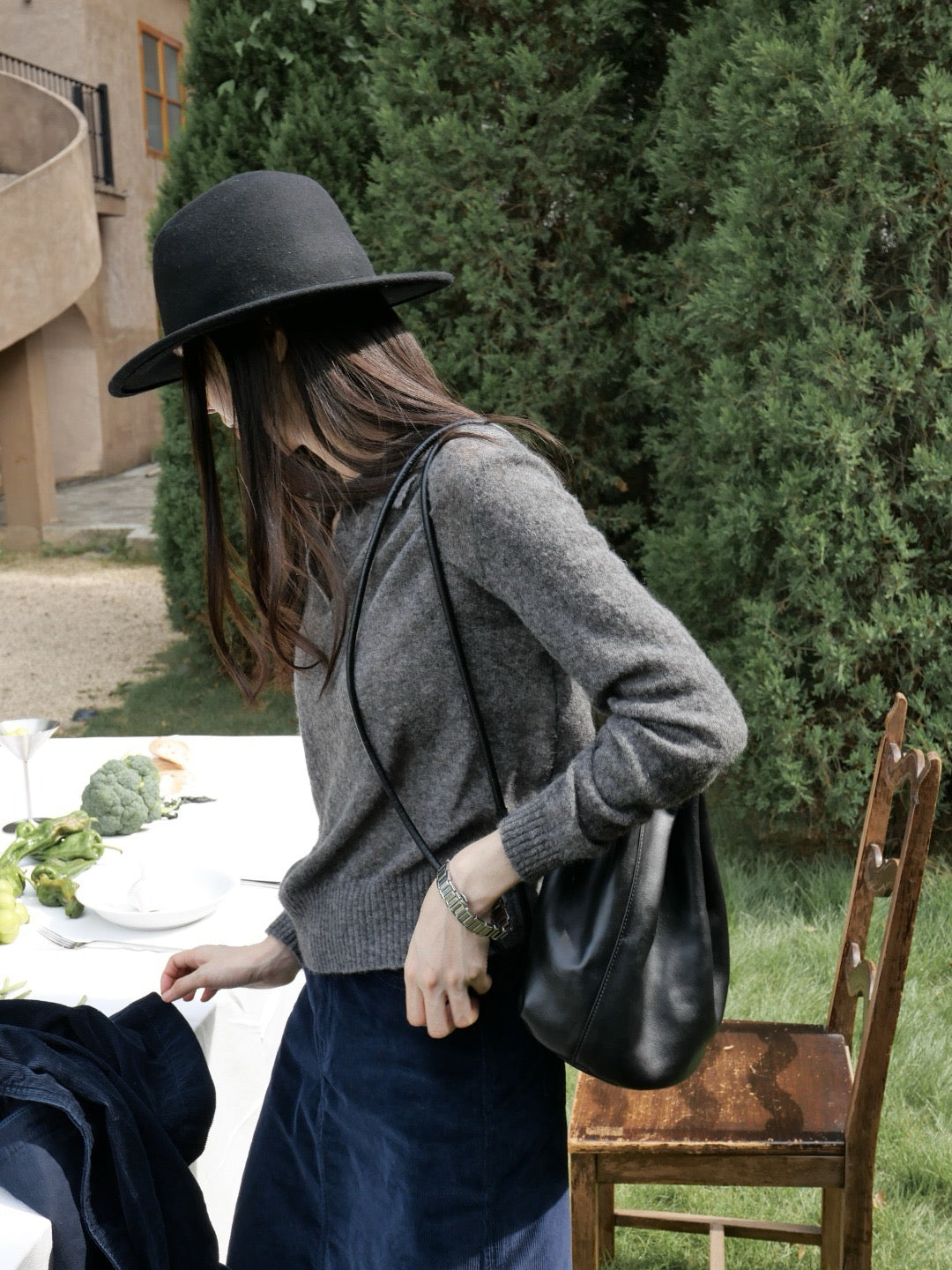 17v2 Corduroy midi skirt
