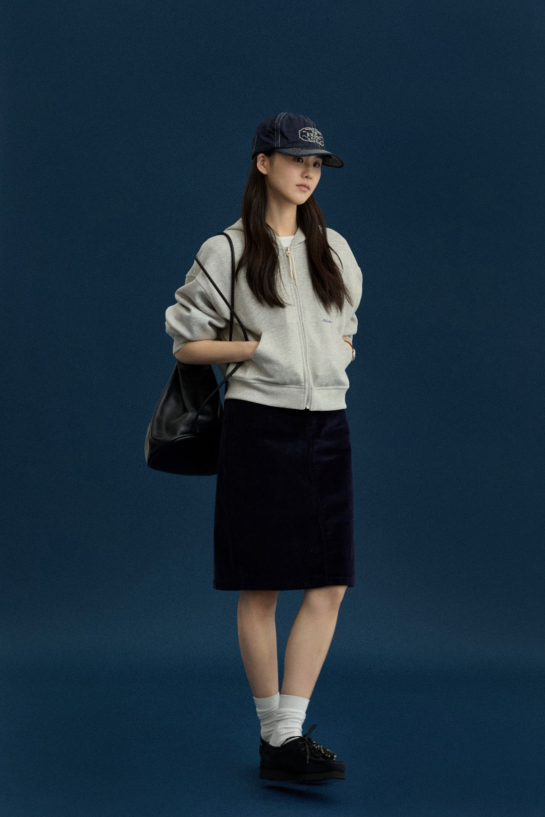 17v2 Corduroy midi skirt