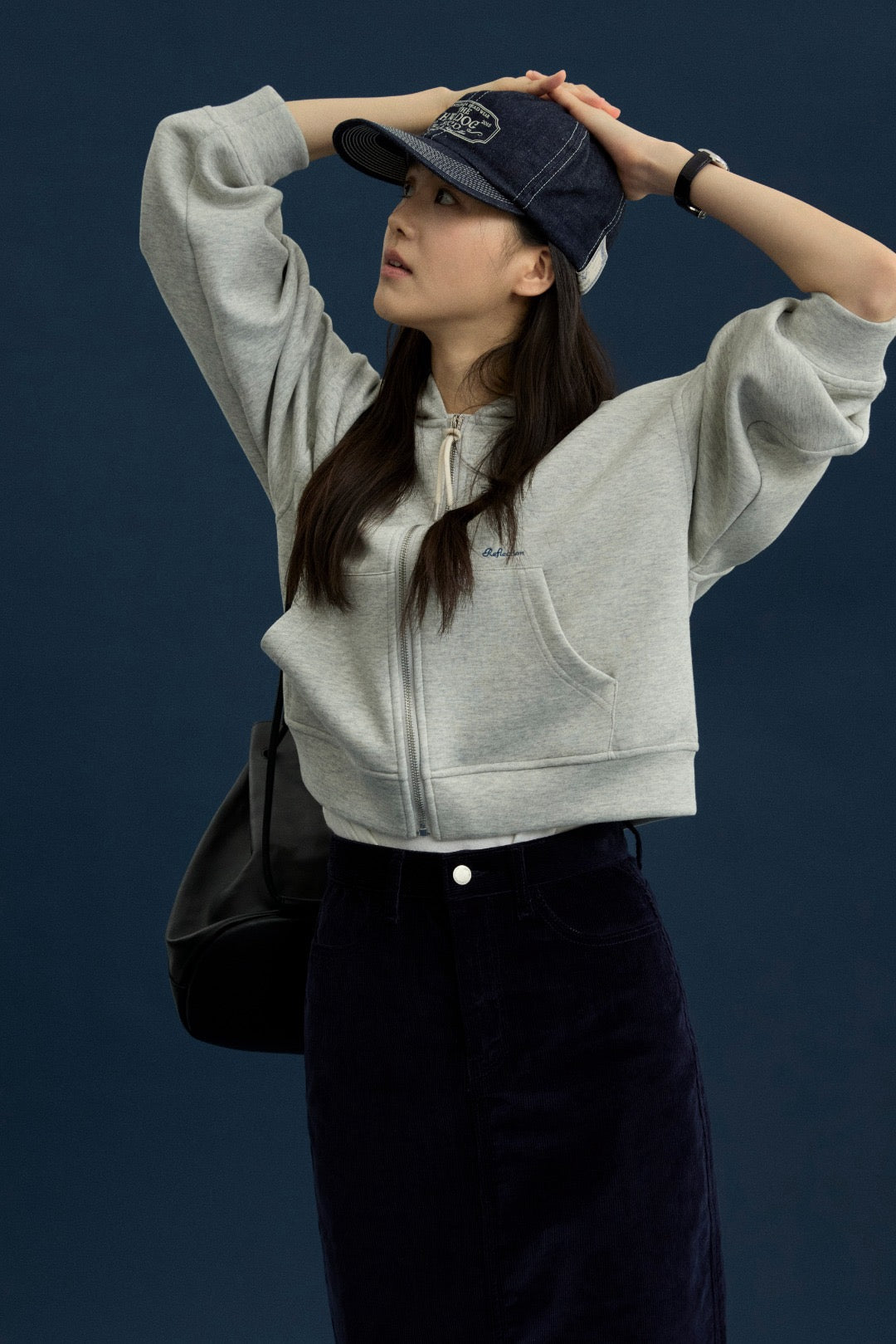 17v2 Corduroy midi skirt
