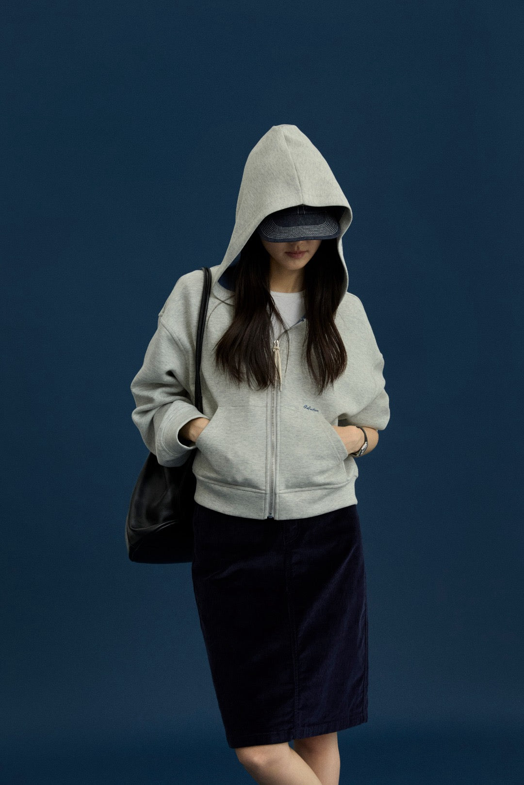 17v2 Corduroy midi skirt