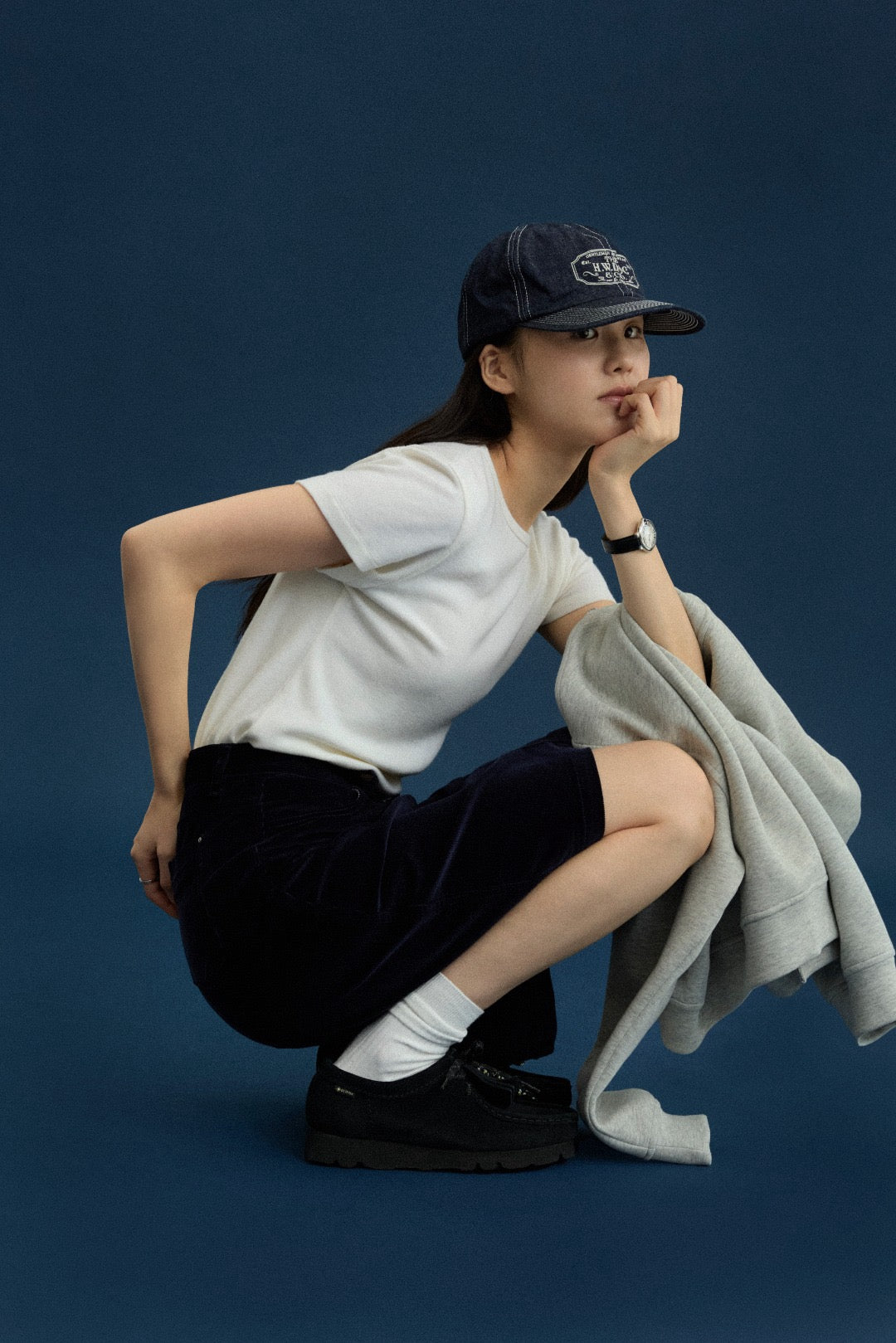 17v2 Corduroy midi skirt