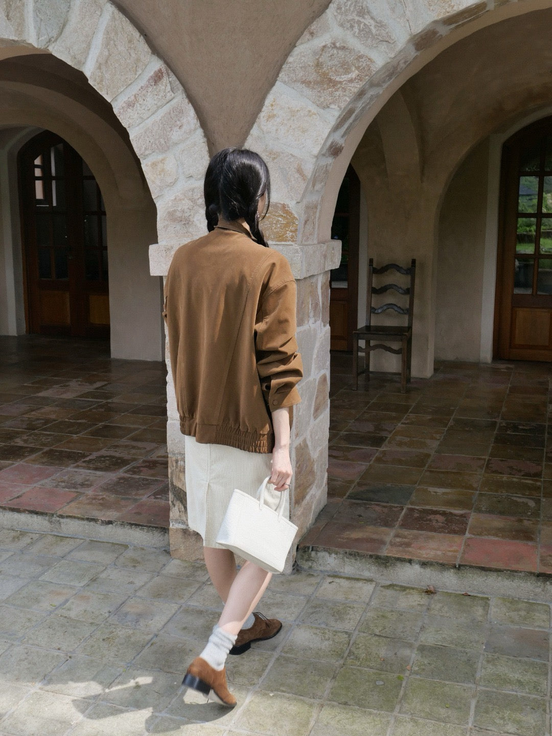 17a39 Long leather coat