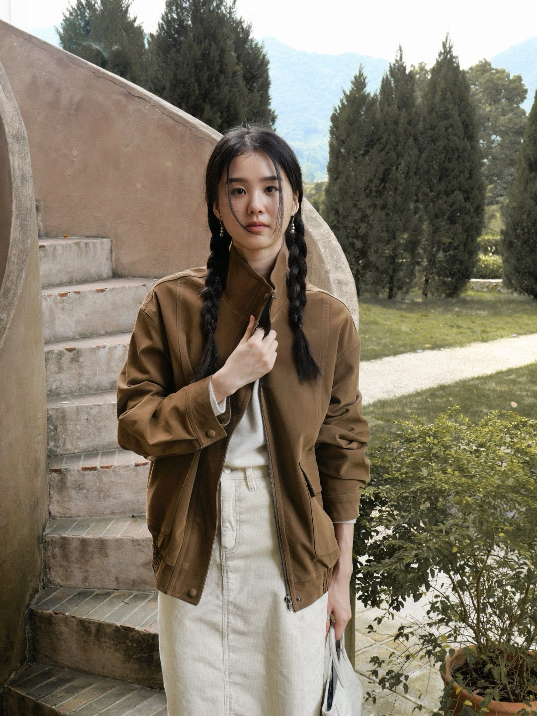 17a39 Long leather coat