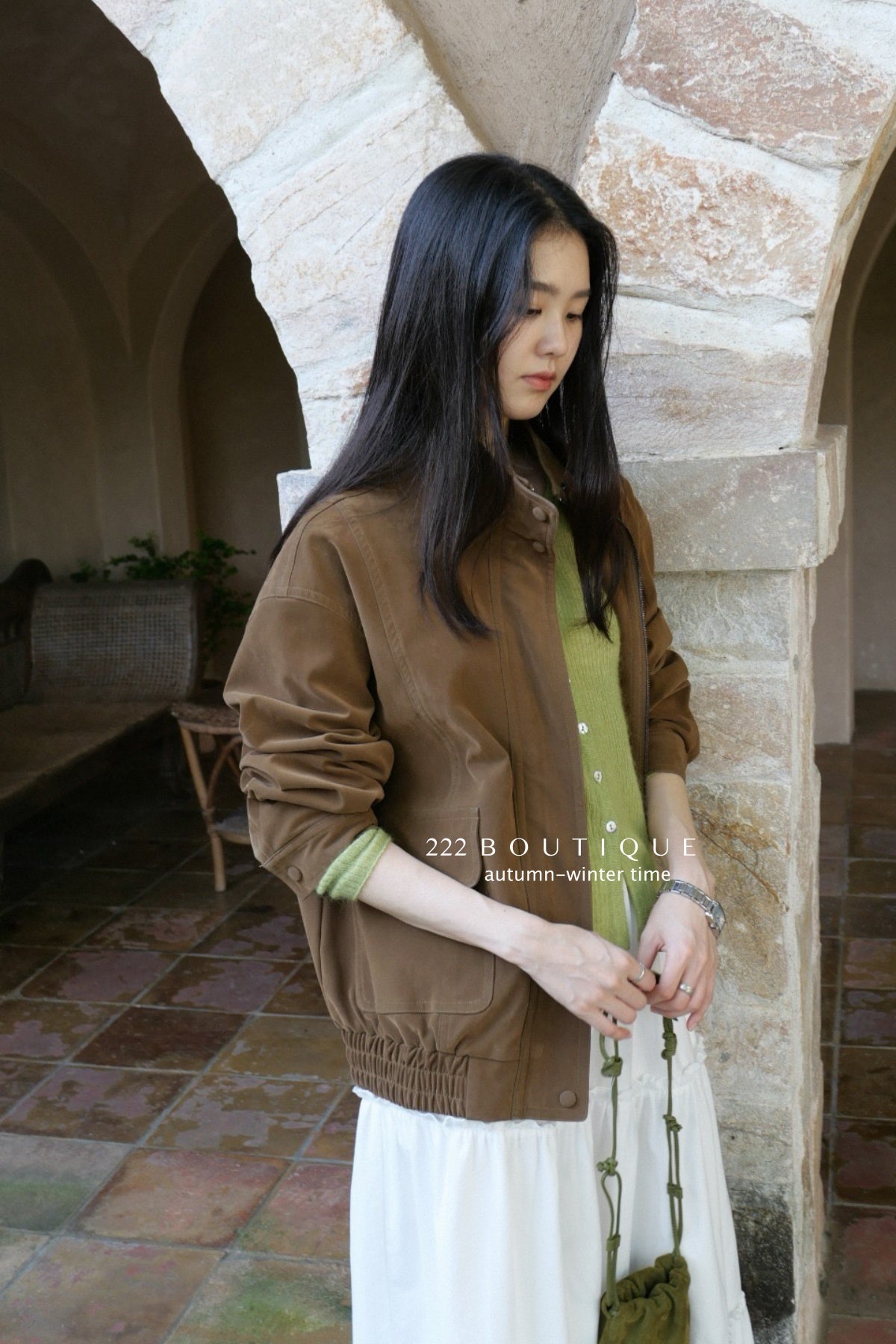 17a39 Mid-length suede jacket