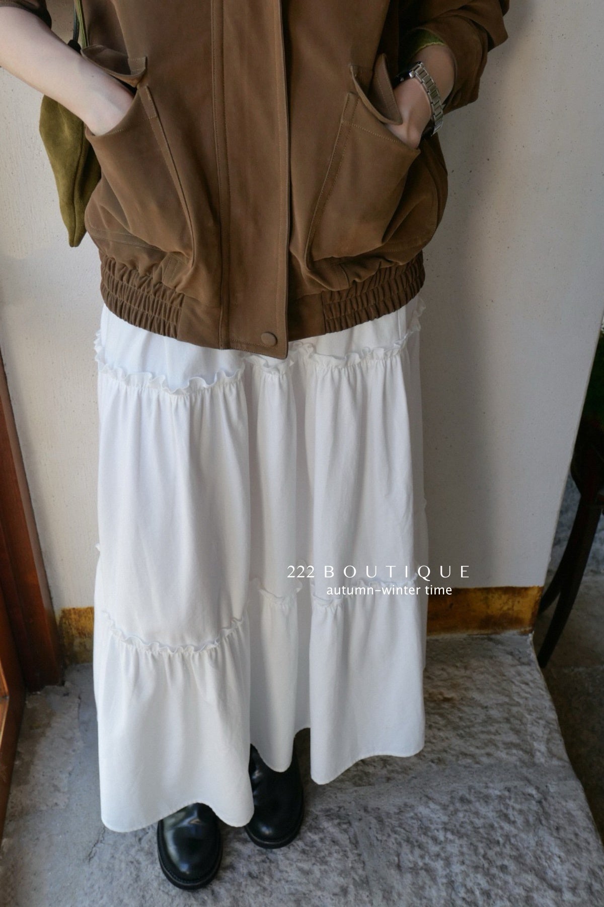 17a39 Mid-length suede jacket