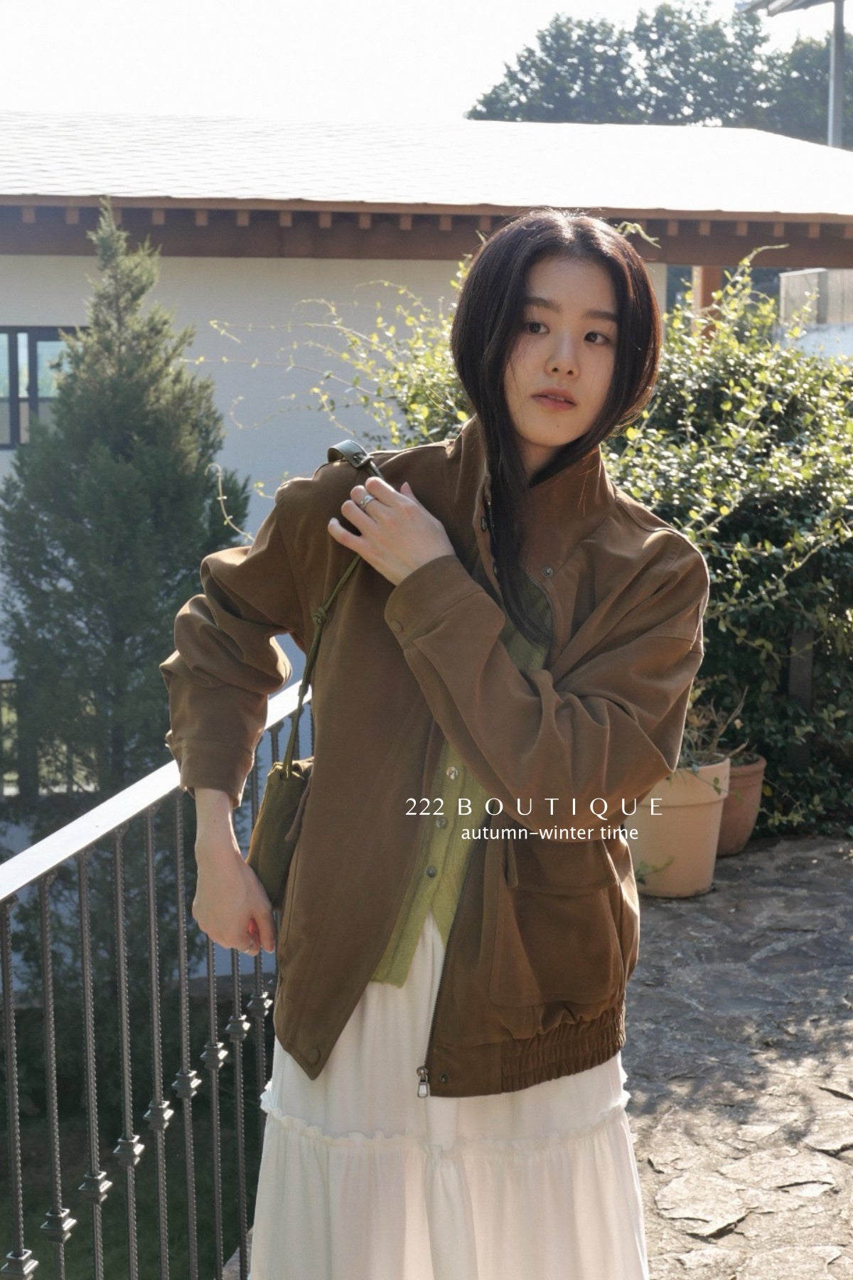 17a39 Mid-length suede jacket