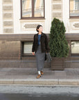 17a39 Long leather coat