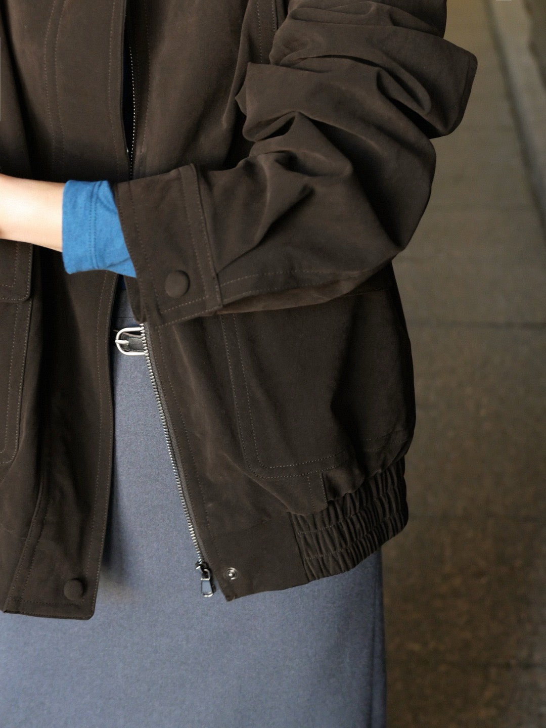 17a39 Long leather coat