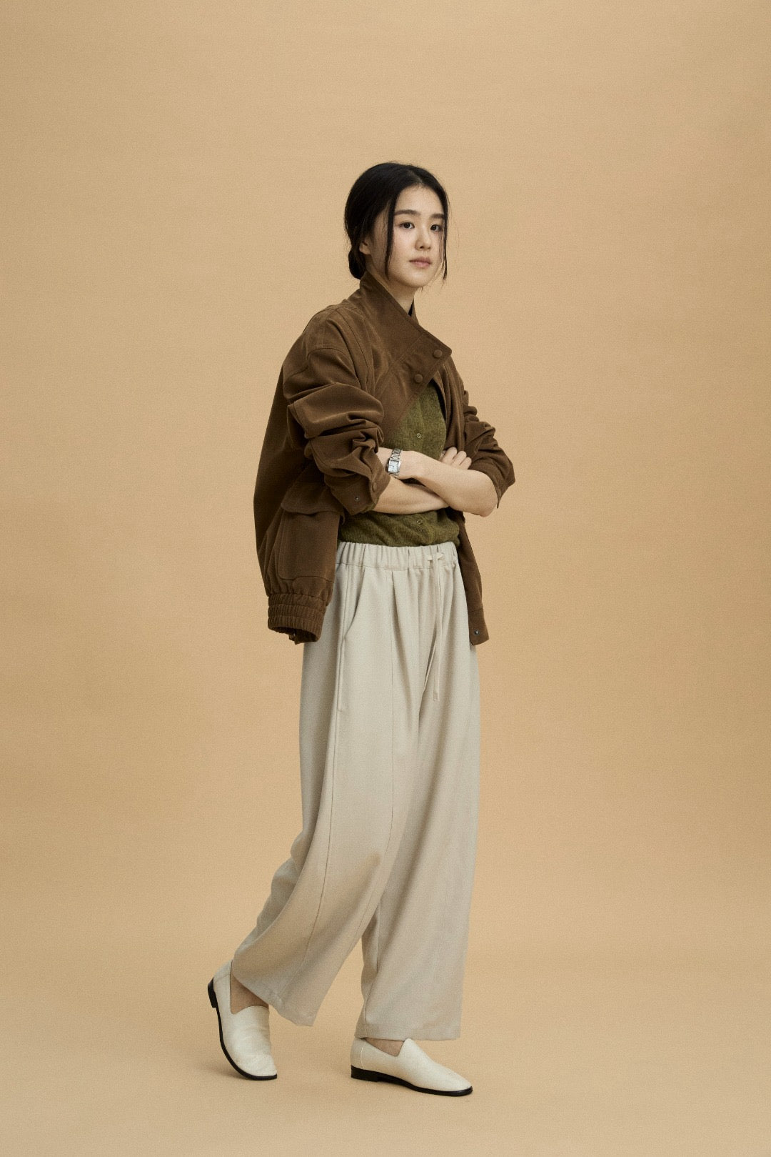 17a39 Long leather coat