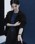 17a39 Long leather coat