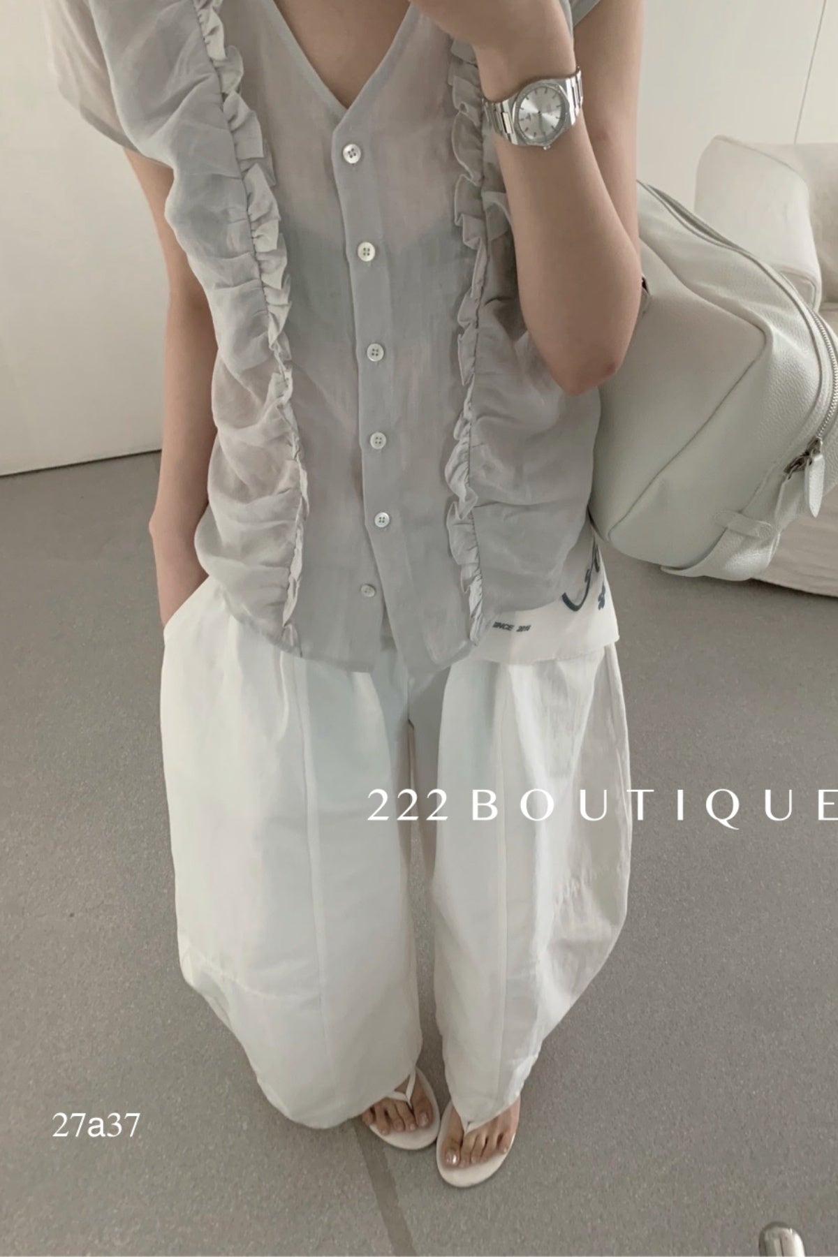 SHEER RUFLE TOP 27A37