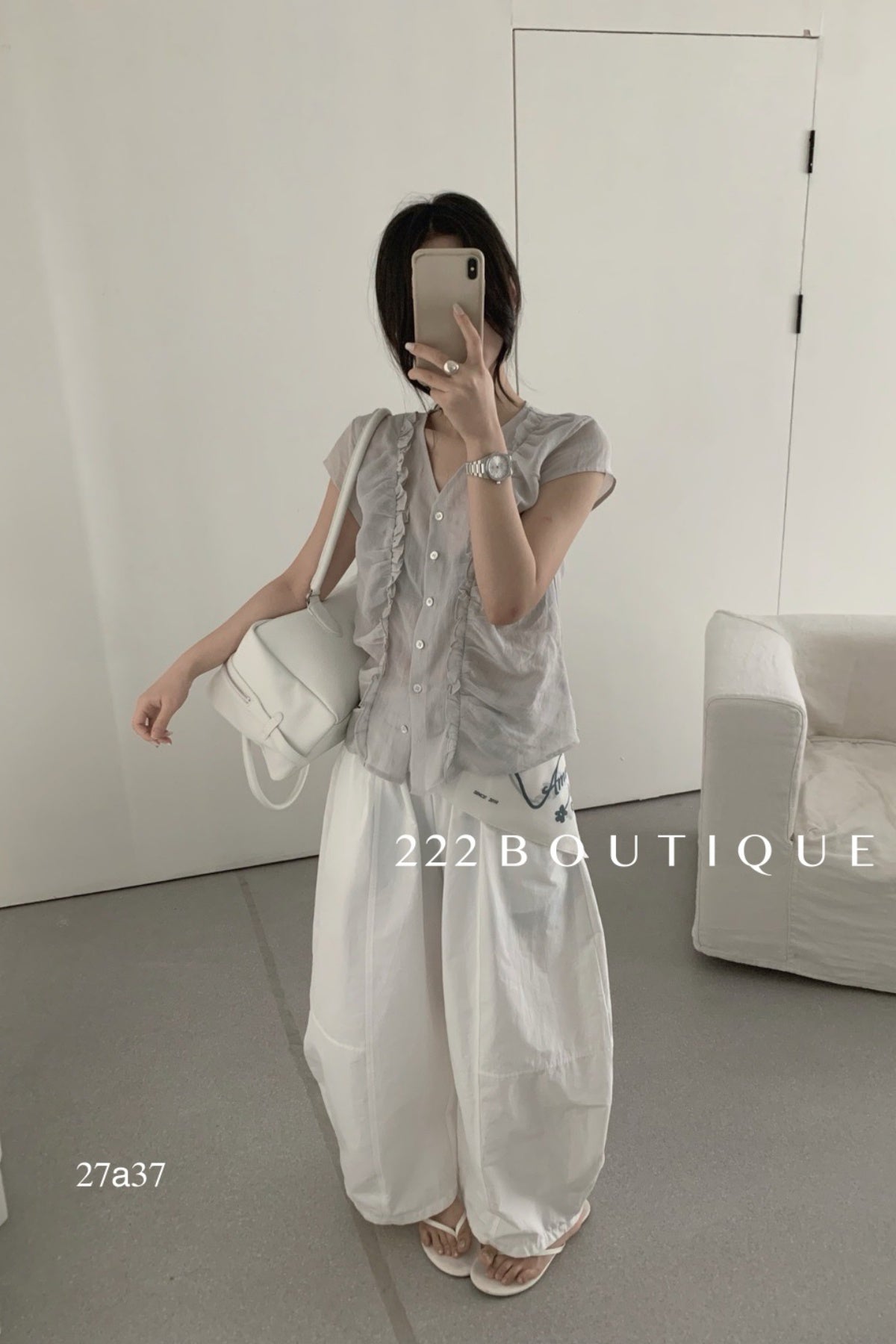 SHEER RUFLE TOP 27A37