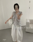 SHEER RUFLE TOP 27A37