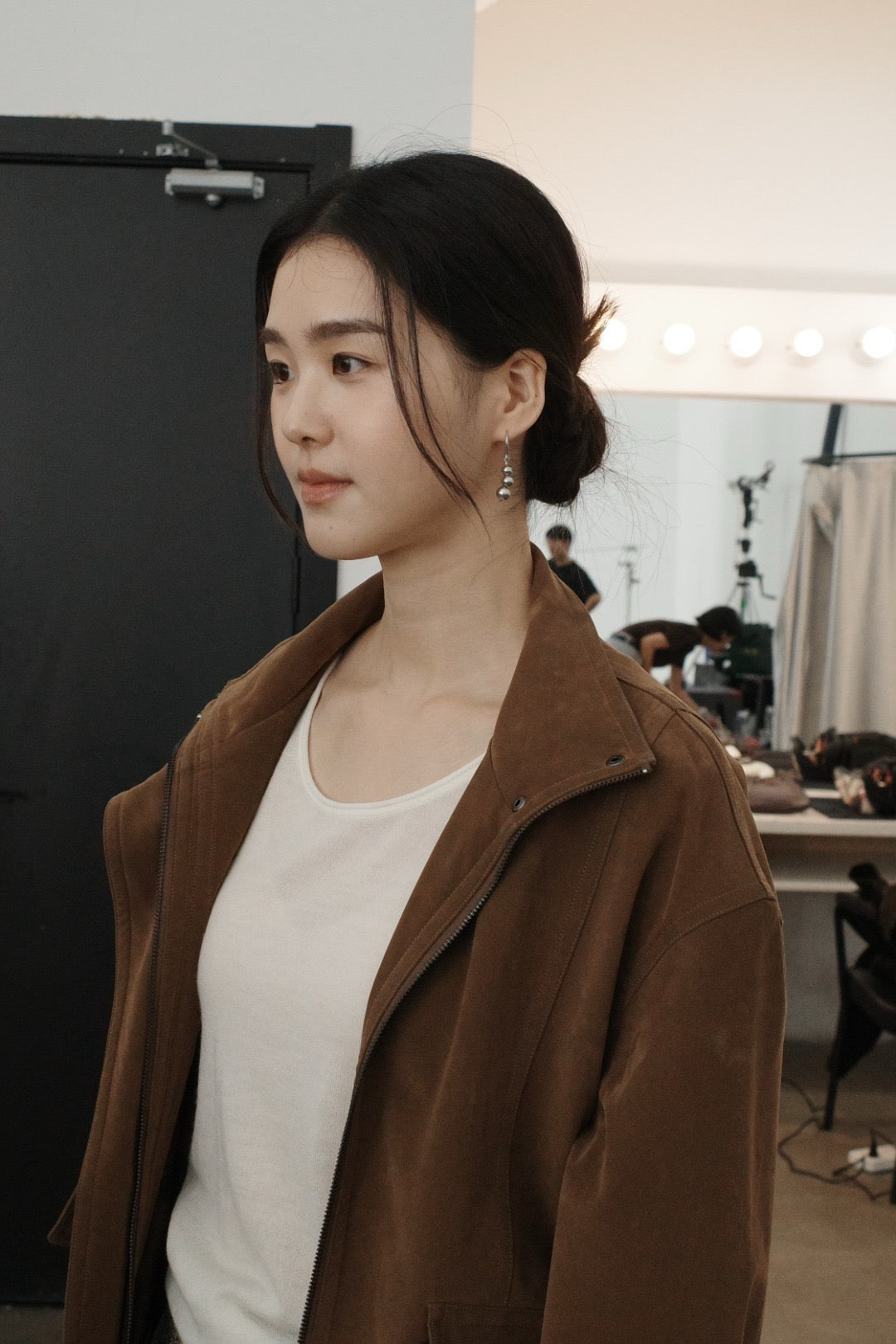 17a39 Long leather coat