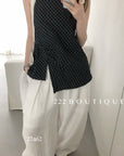 27a62- CHECKERED SLEEVELESS TOP