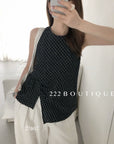 27a62- CHECKERED SLEEVELESS TOP