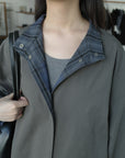 17a48 222 Boutique trench coat with check lining