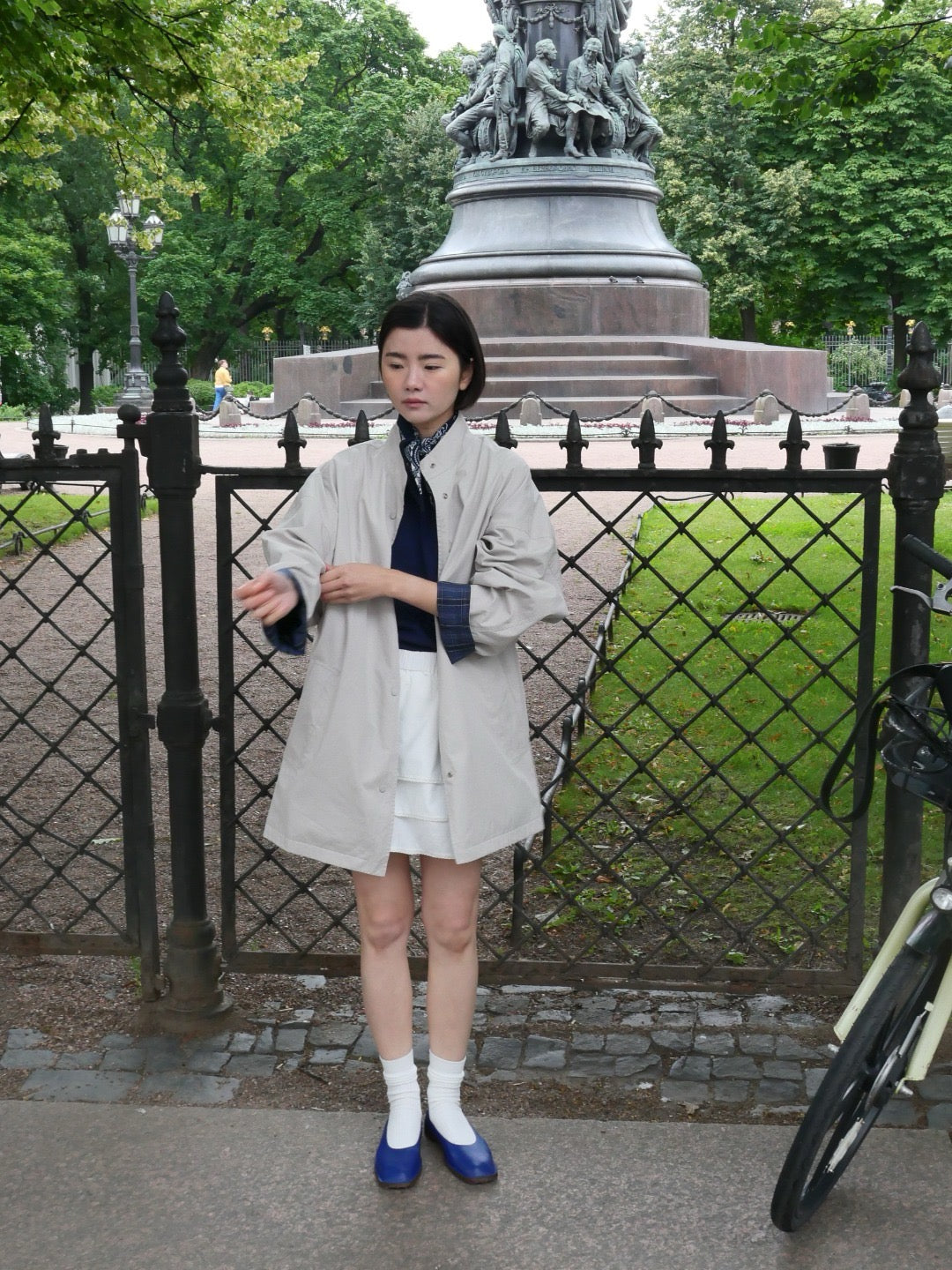 17a48 222 Boutique trench coat with check lining