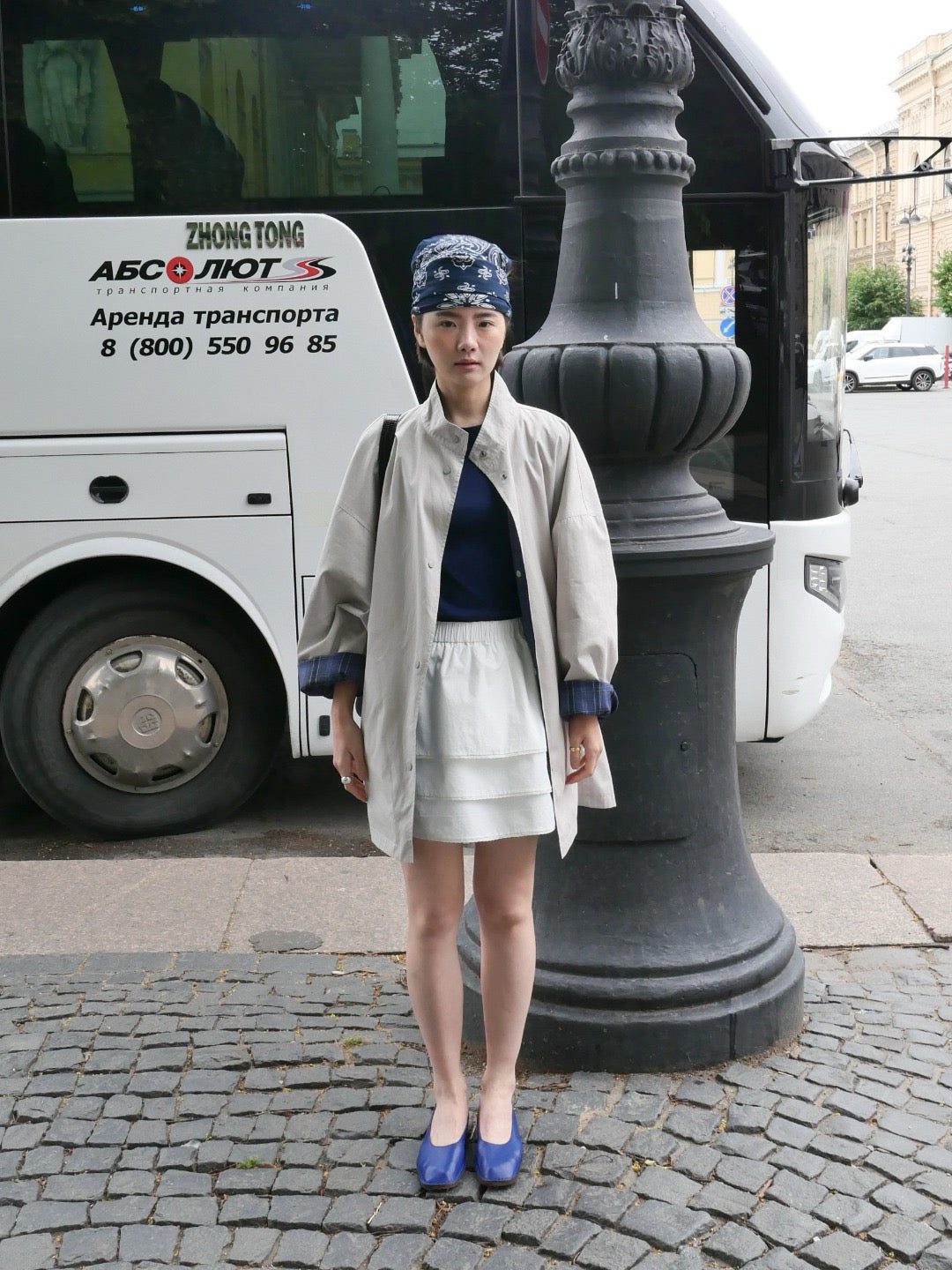 17a48 222 Boutique trench coat with check lining