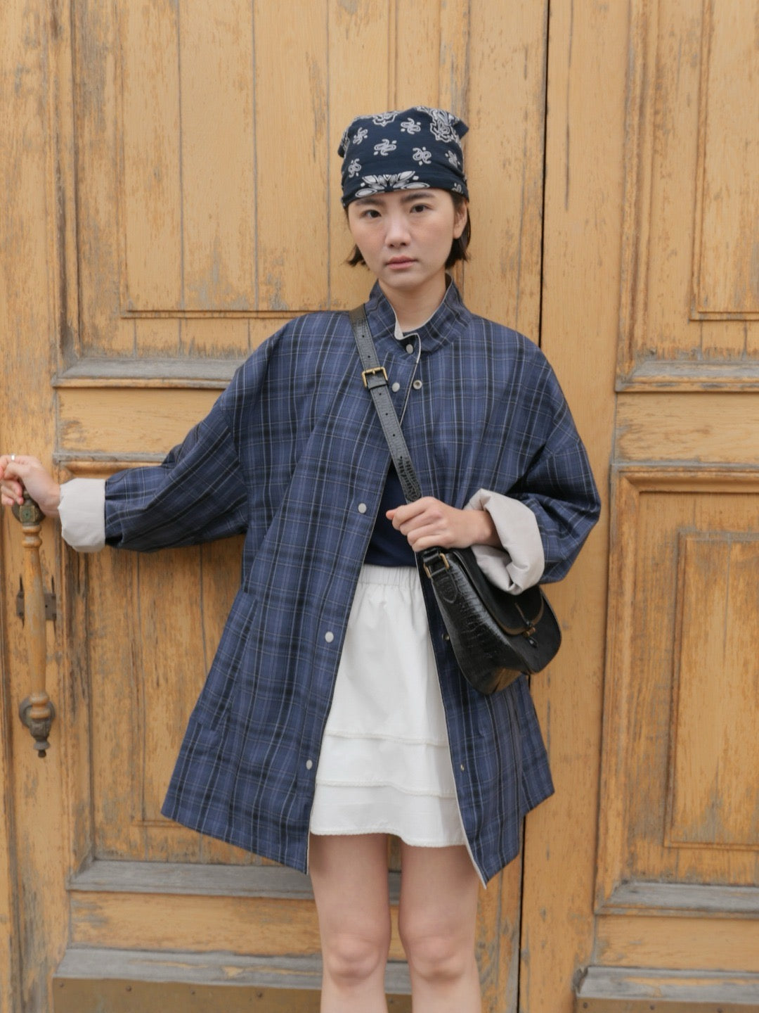 17a48 222 Boutique trench coat with check lining