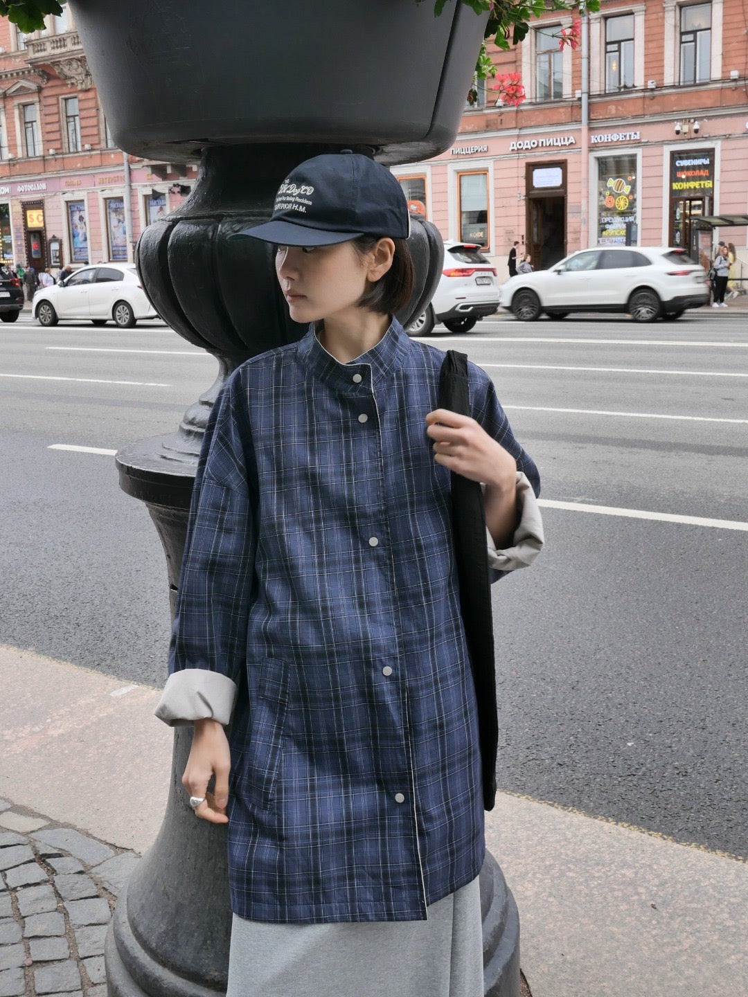 17a48 222 Boutique trench coat with check lining