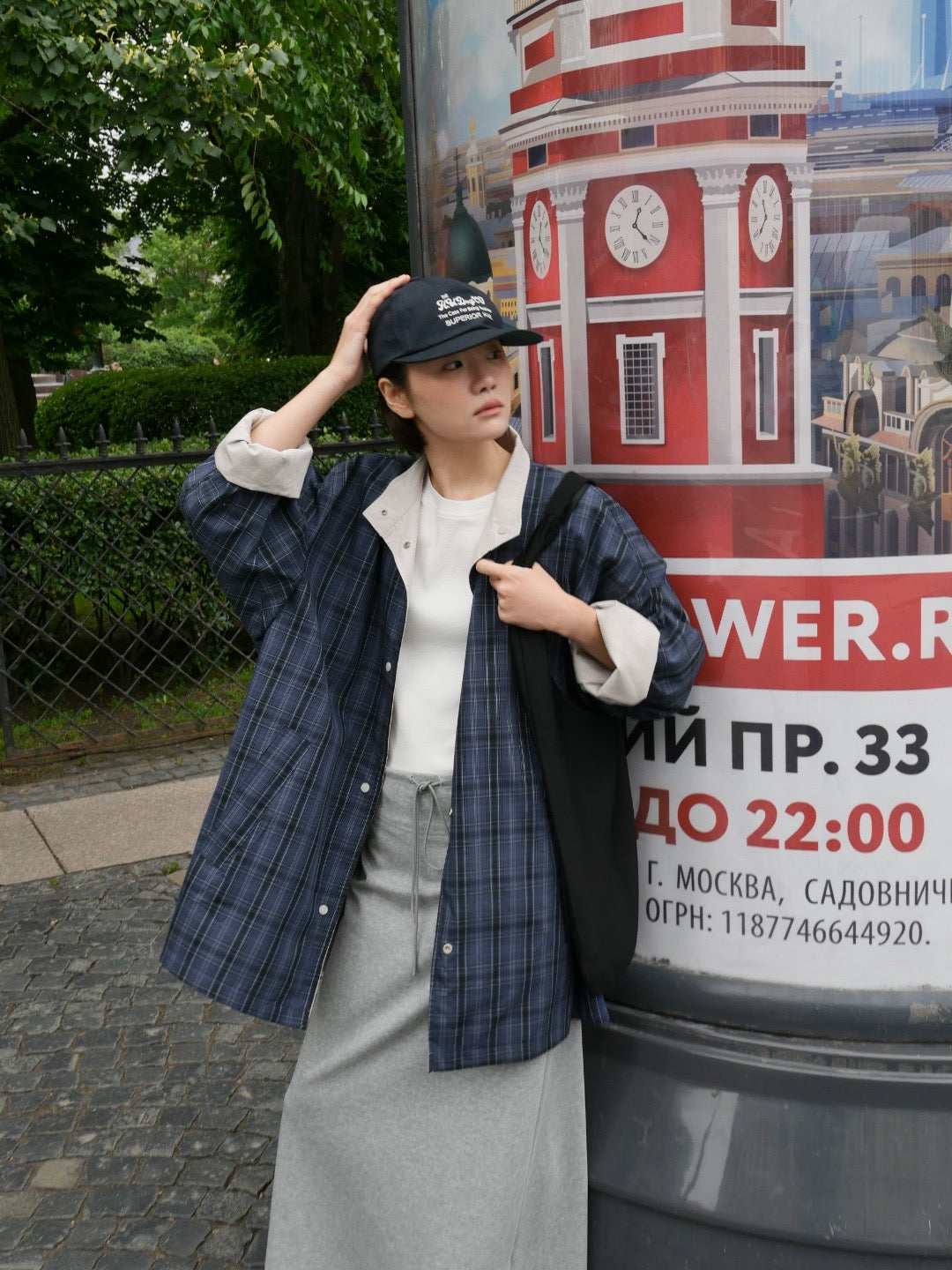 17a48 222 Boutique trench coat with check lining