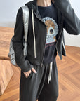 17a43 + 17q27 Set – Cropped zip-up hoodie & straight-leg trousers