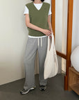 17q22 Basic cotton trousers with elastic waist