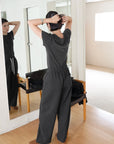 17q22 Basic cotton trousers with elastic waist