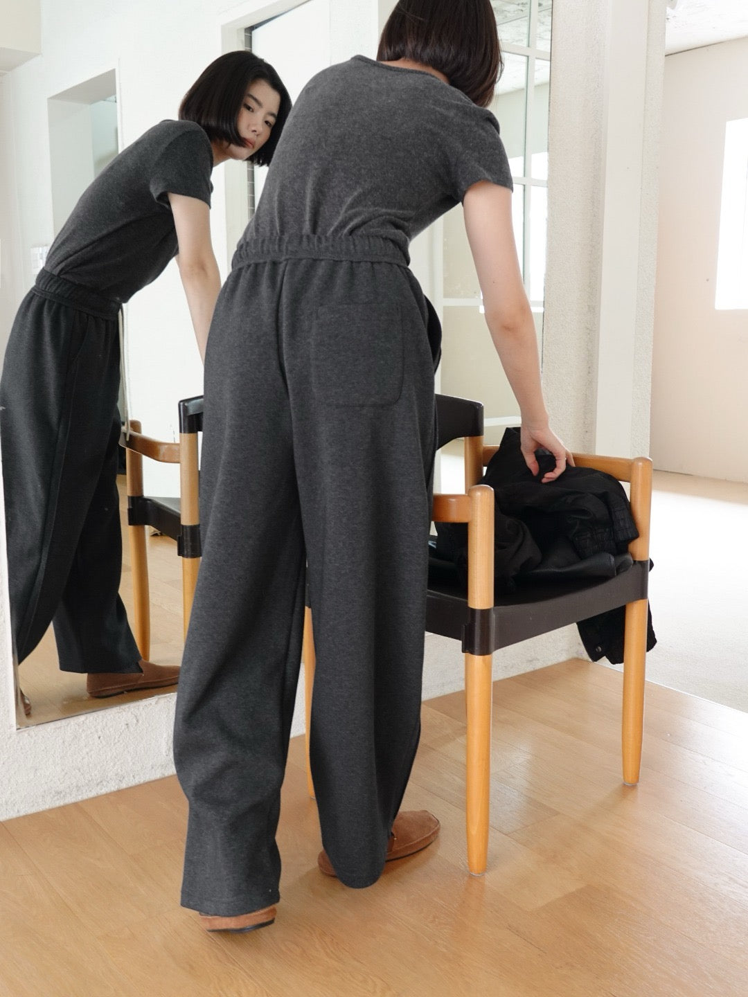17q22 Basic cotton trousers with elastic waist