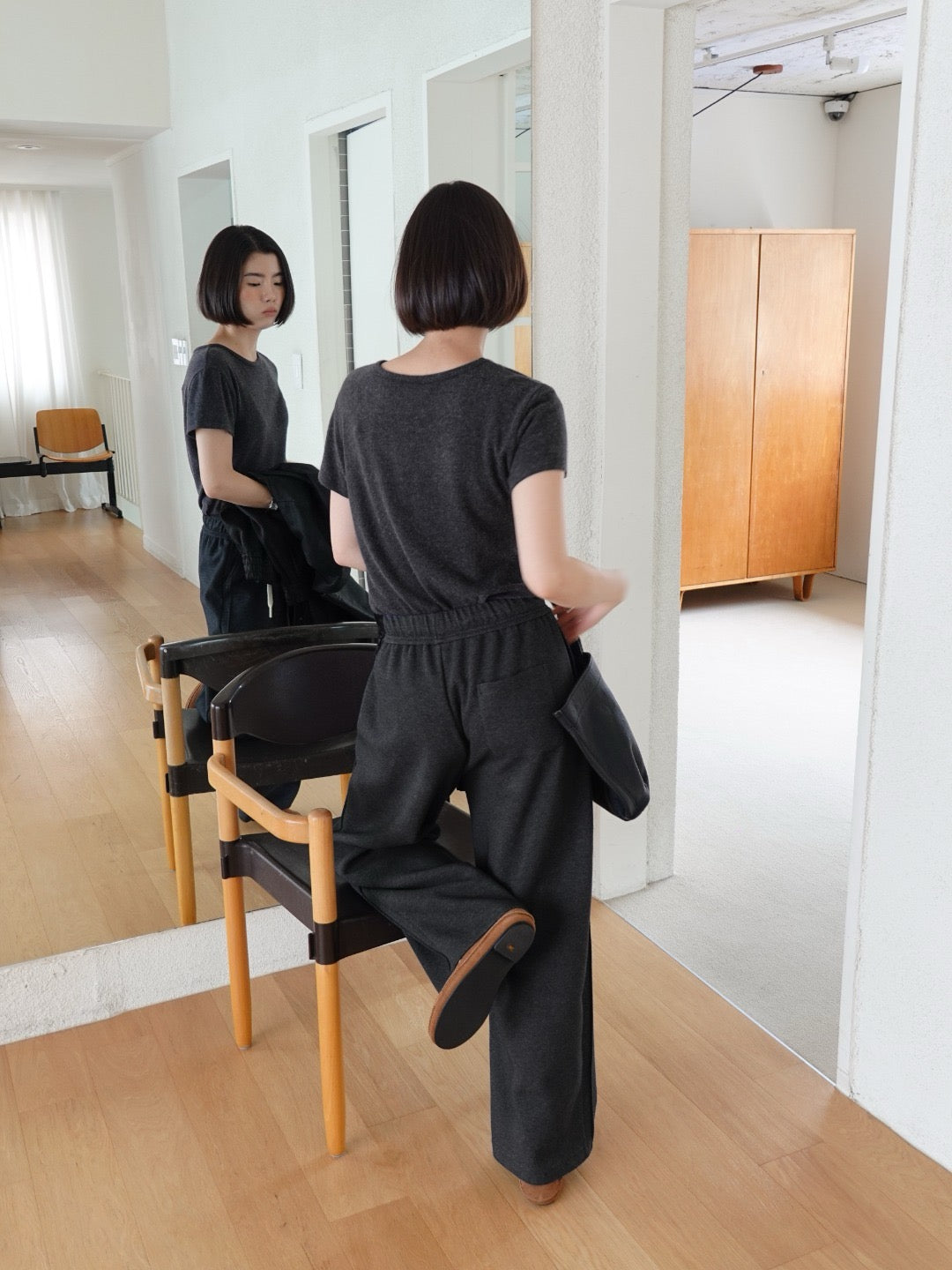17q22 Basic cotton trousers with elastic waist