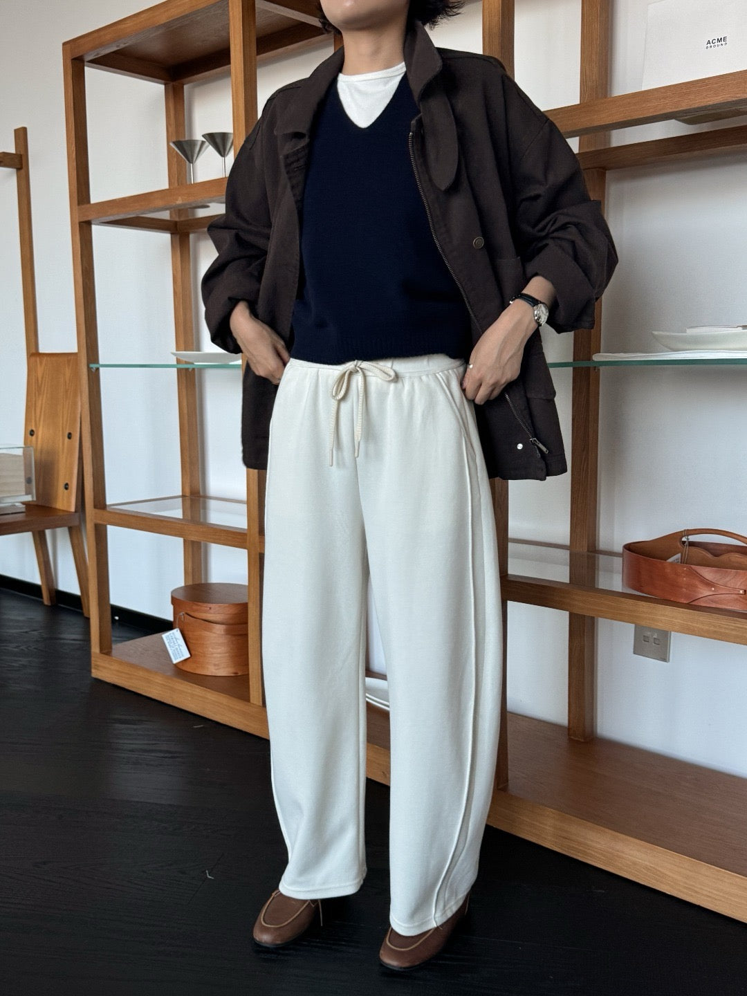 17q22 Basic cotton trousers with elastic waist