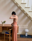 15v34 Silk slip dress – bold color, sleek silhouette