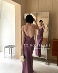 15v34 Silk slip dress – bold color, sleek silhouette