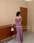 15v34 Silk slip dress – bold color, sleek silhouette