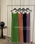 15v34 Silk slip dress – bold color, sleek silhouette