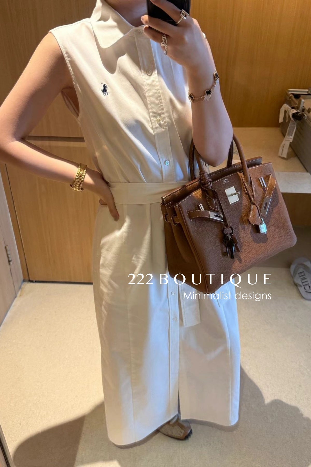 15v30 Sleeveless shirt dress – crisp, clean, and timeless